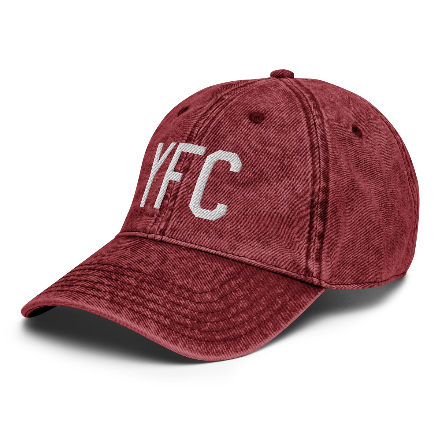 Airport Code Twill Cap - White • YFC Fredericton • YHM Designs - Image 20