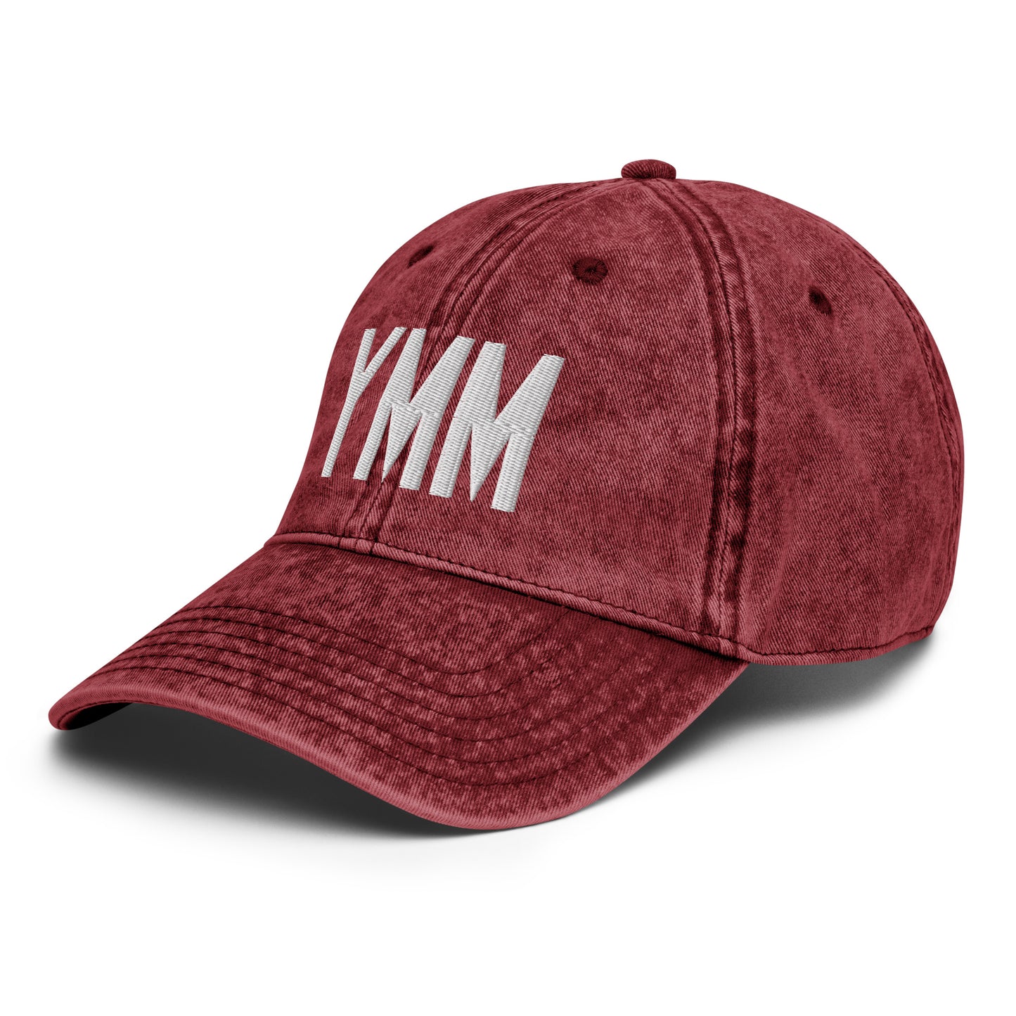 Airport Code Twill Cap - White • YMM Fort McMurray • YHM Designs - Image 20