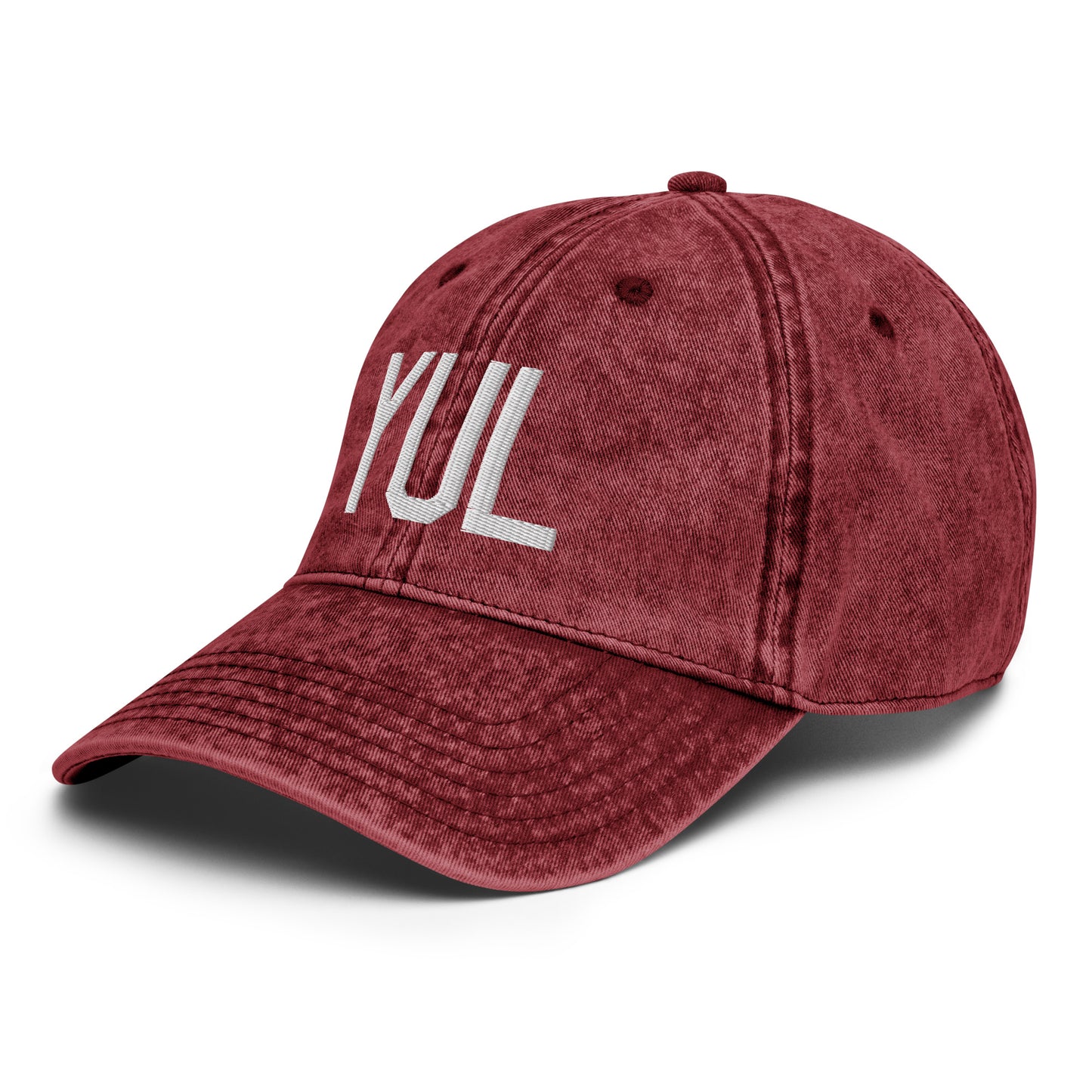Airport Code Twill Cap - White • YUL Montreal • YHM Designs - Image 20