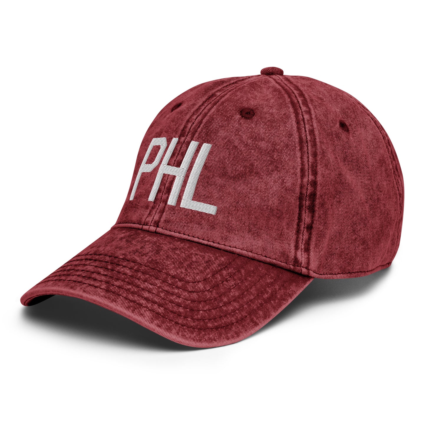 Airport Code Twill Cap - White • PHL Philadelphia • YHM Designs - Image 20