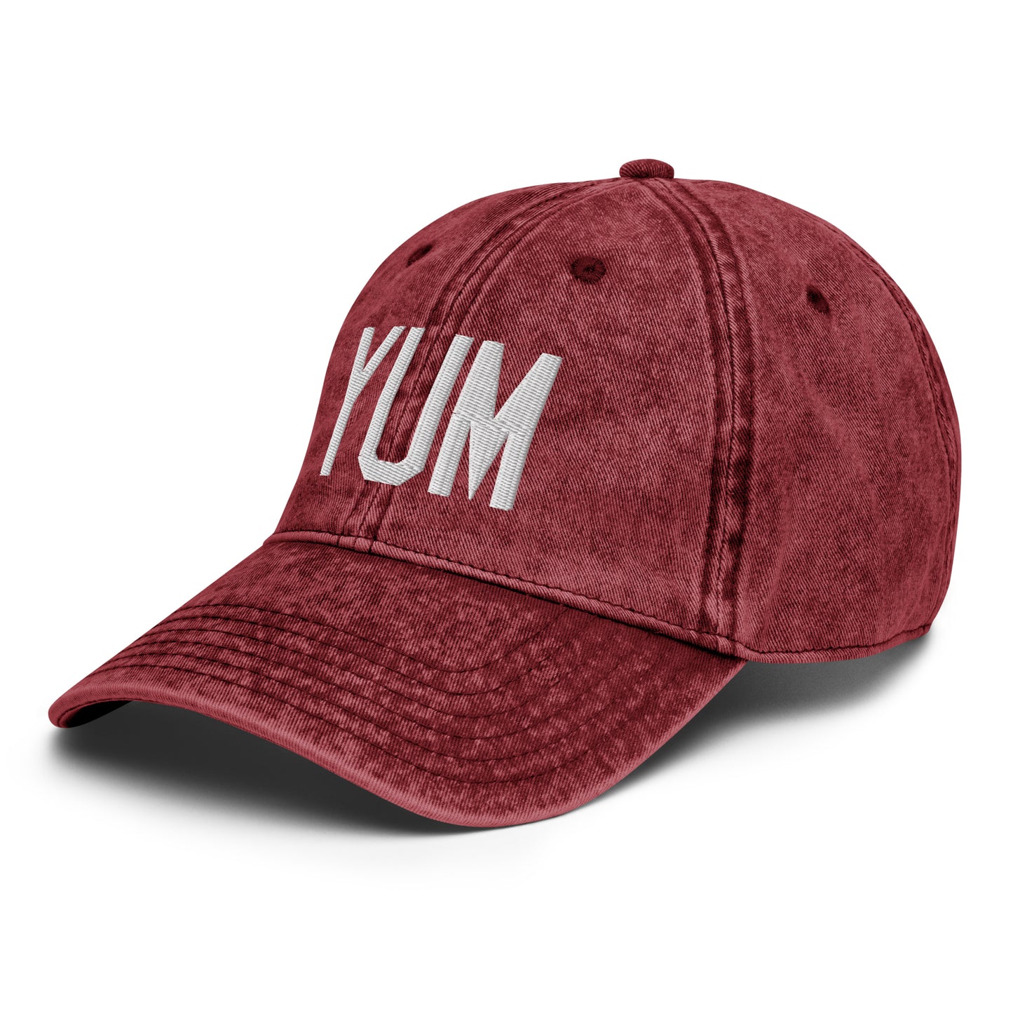 Airport Code Twill Cap - White • YUM Yuma • YHM Designs - Image 20