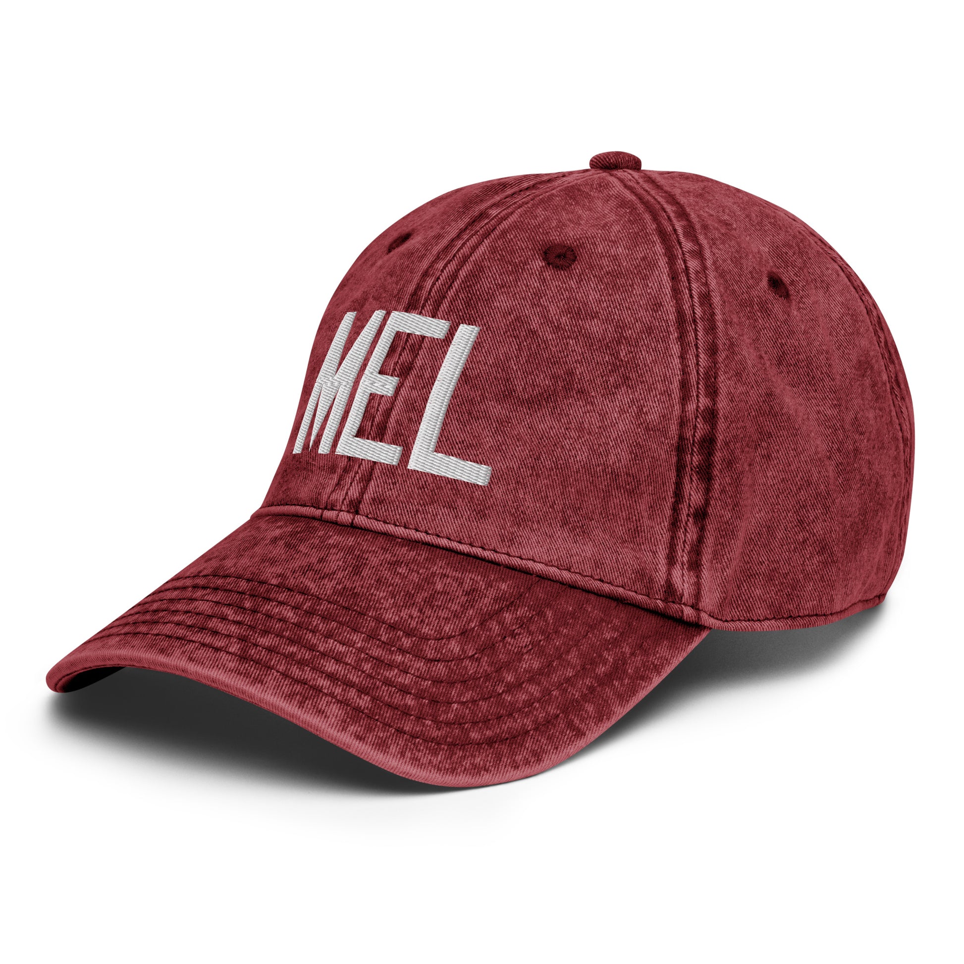 Airport Code Twill Cap - White • MEL Melbourne • YHM Designs - Image 20
