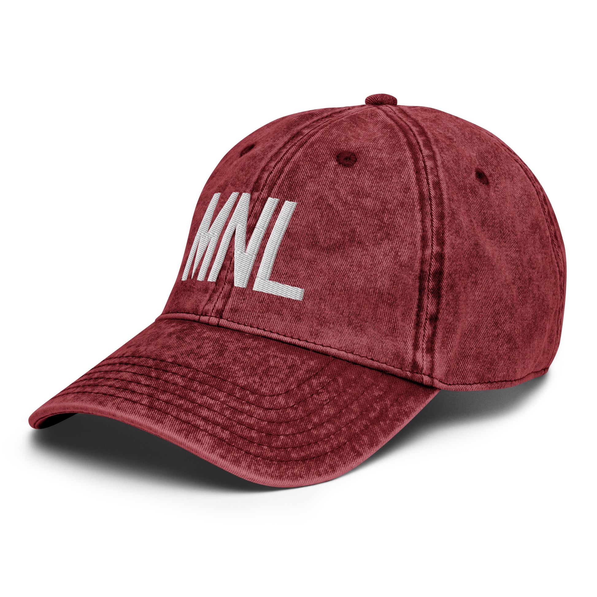 Airport Code Twill Cap - White • MNL Manila • YHM Designs - Image 20