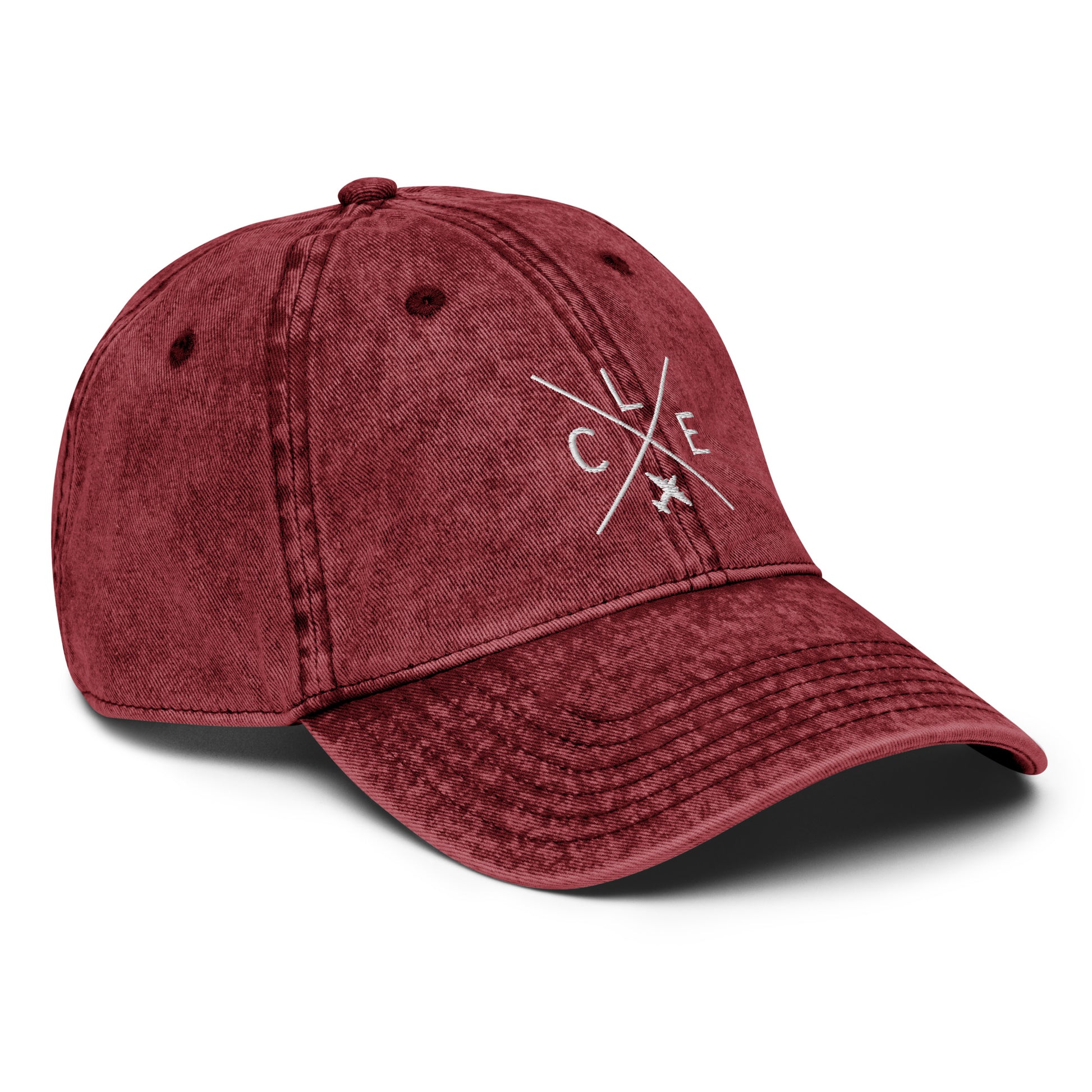 Crossed-X Cotton Twill Cap - White • CLE Cleveland • YHM Designs - Image 24
