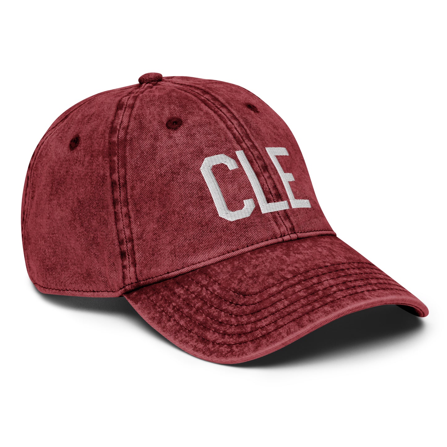 Airport Code Twill Cap - White • CLE Cleveland • YHM Designs - Image 21