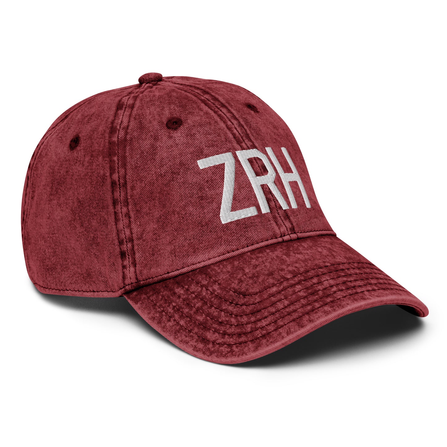 Airport Code Twill Cap - White • ZRH Zurich • YHM Designs - Image 21