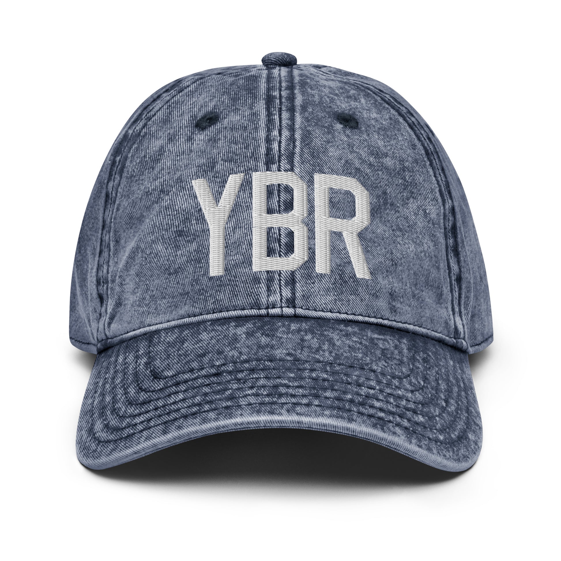 Airport Code Twill Cap - White • YBR Brandon • YHM Designs - Image 16