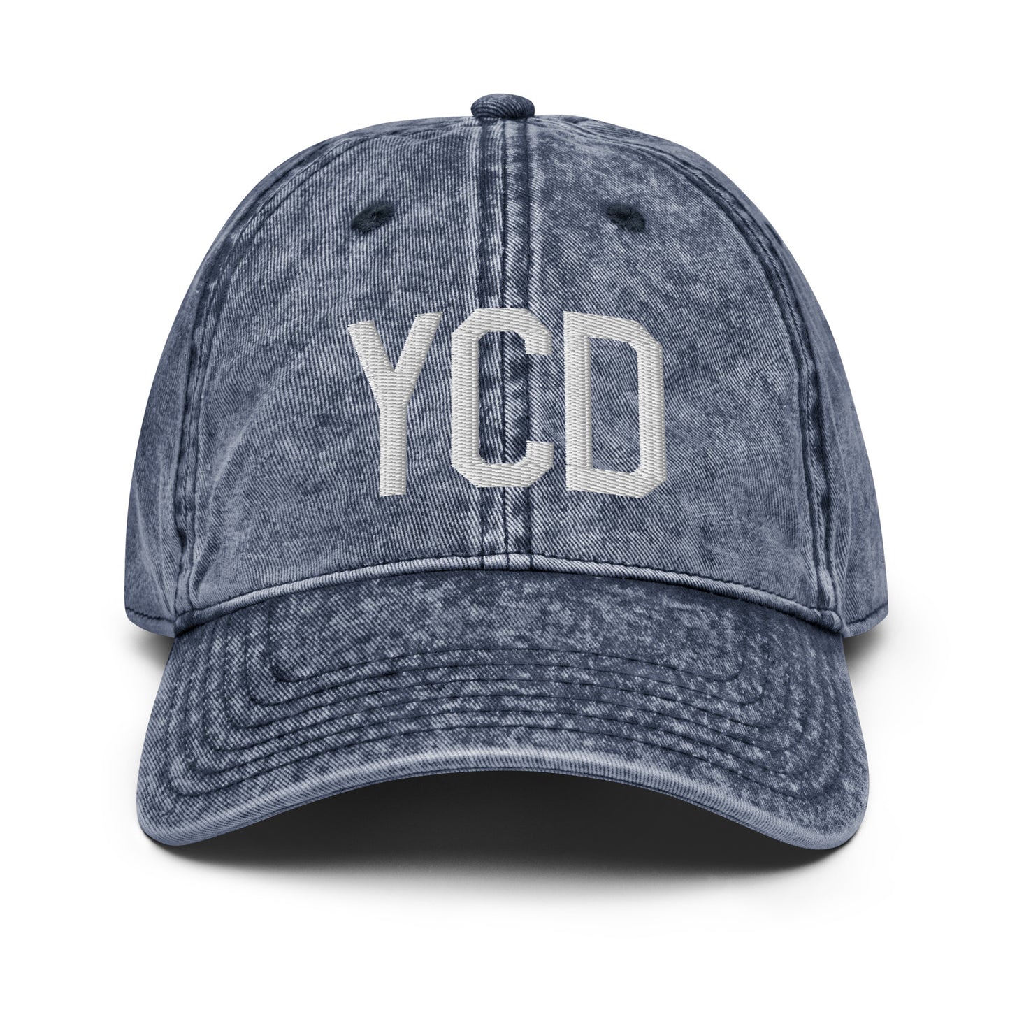 Airport Code Twill Cap - White • YCD Nanaimo • YHM Designs - Image 16