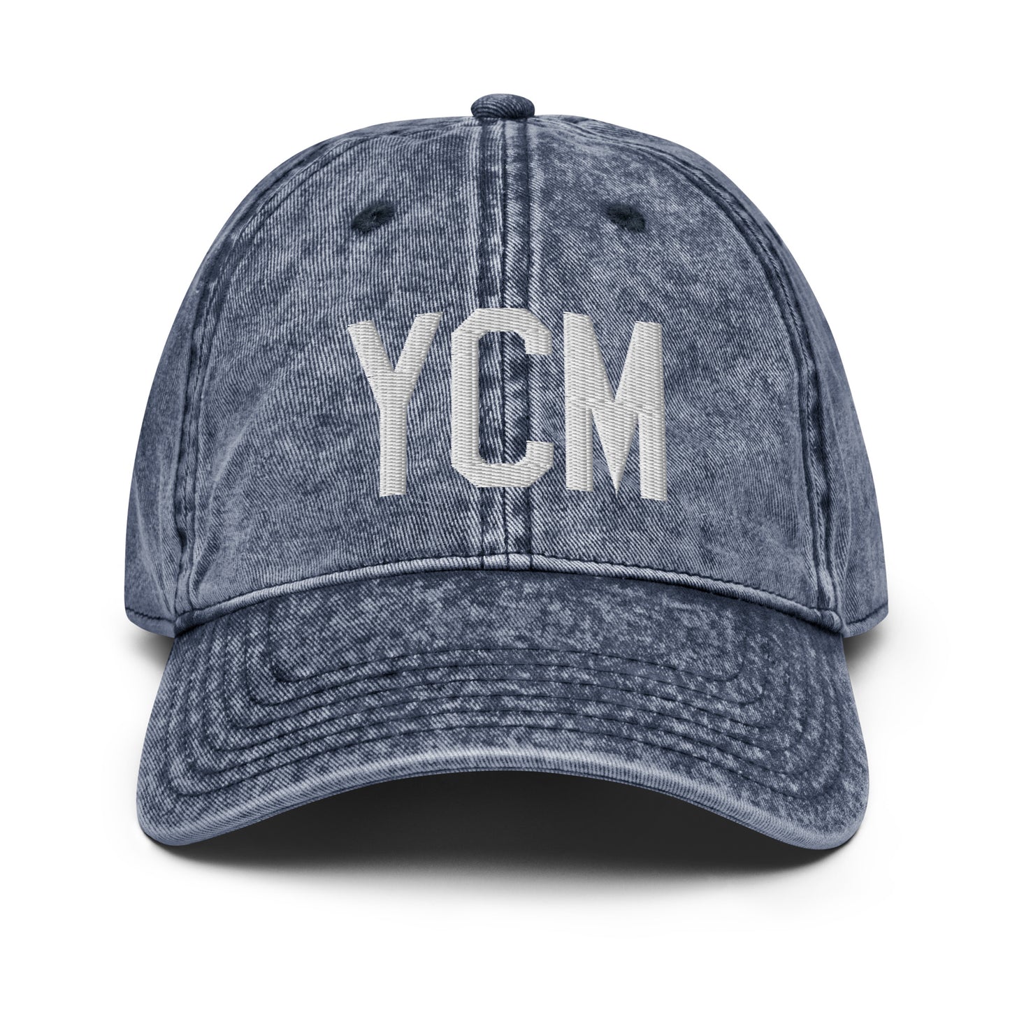 Airport Code Twill Cap - White • YCM St. Catharines • YHM Designs - Image 16