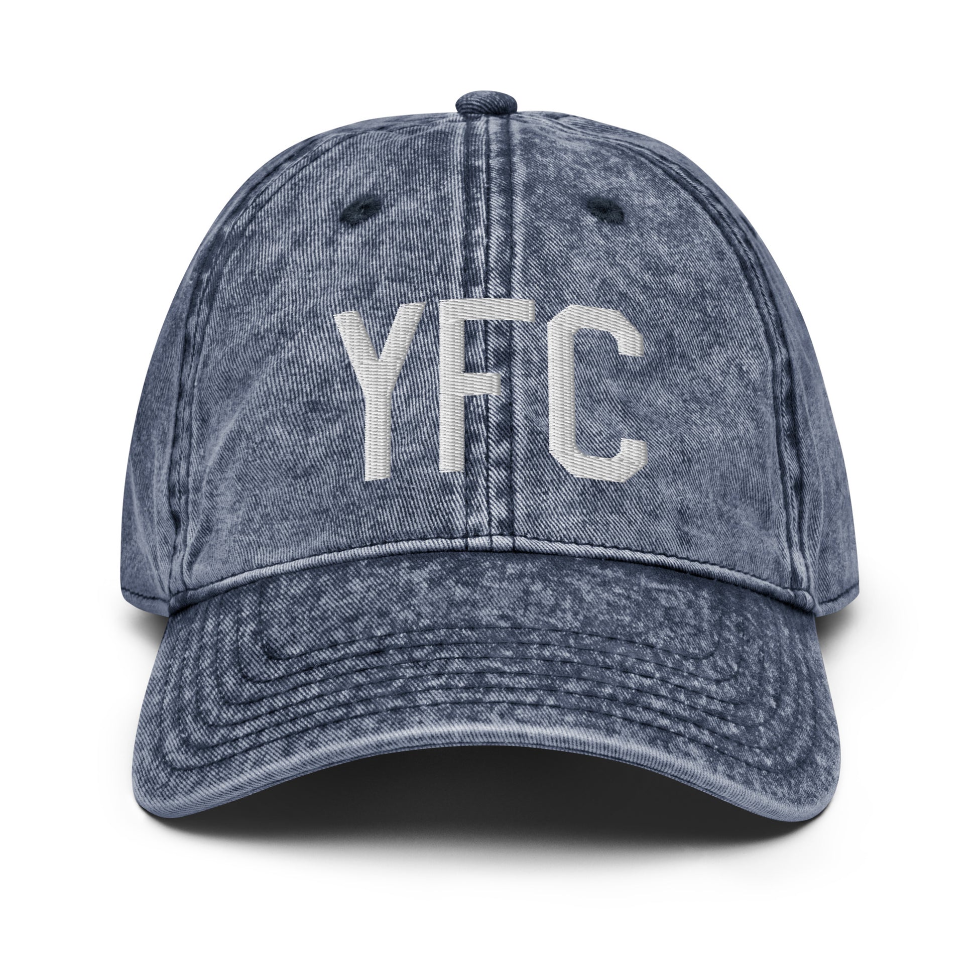 Airport Code Twill Cap - White • YFC Fredericton • YHM Designs - Image 16