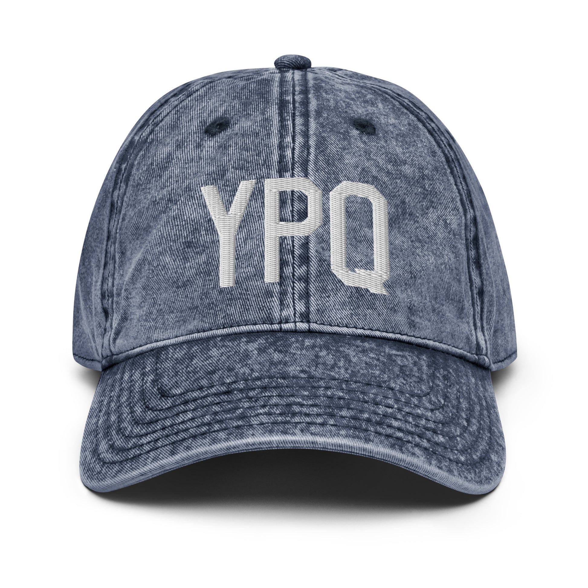 Airport Code Twill Cap - White • YPQ Peterborough • YHM Designs - Image 16
