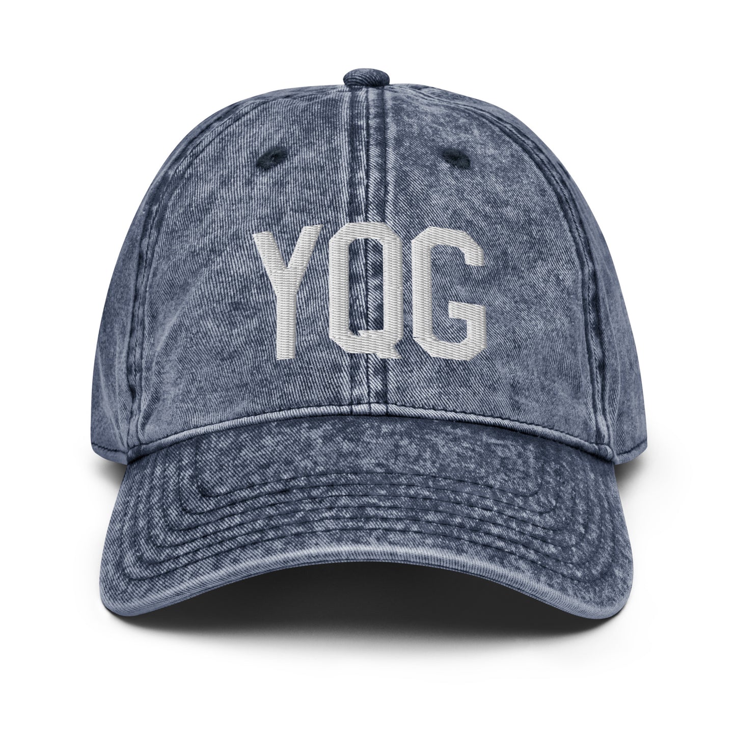 Airport Code Twill Cap - White • YQG Windsor • YHM Designs - Image 16