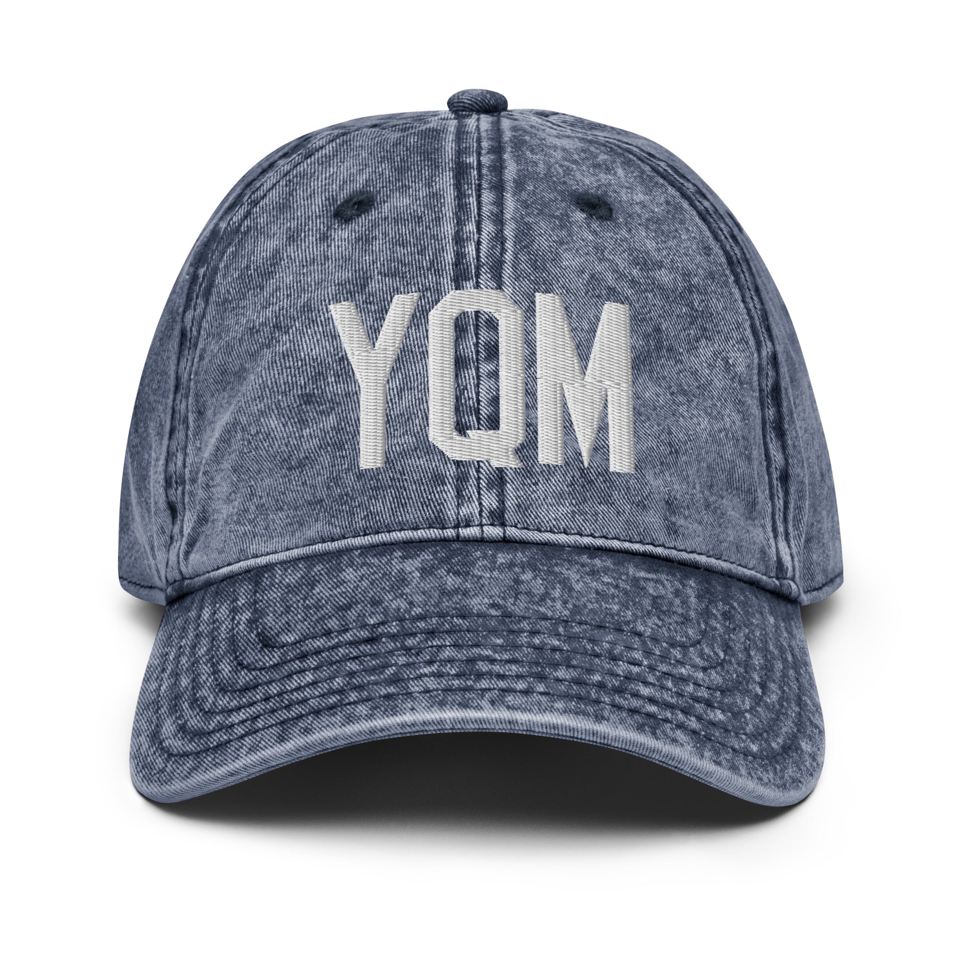 Airport Code Twill Cap - White • YQM Moncton • YHM Designs - Image 16