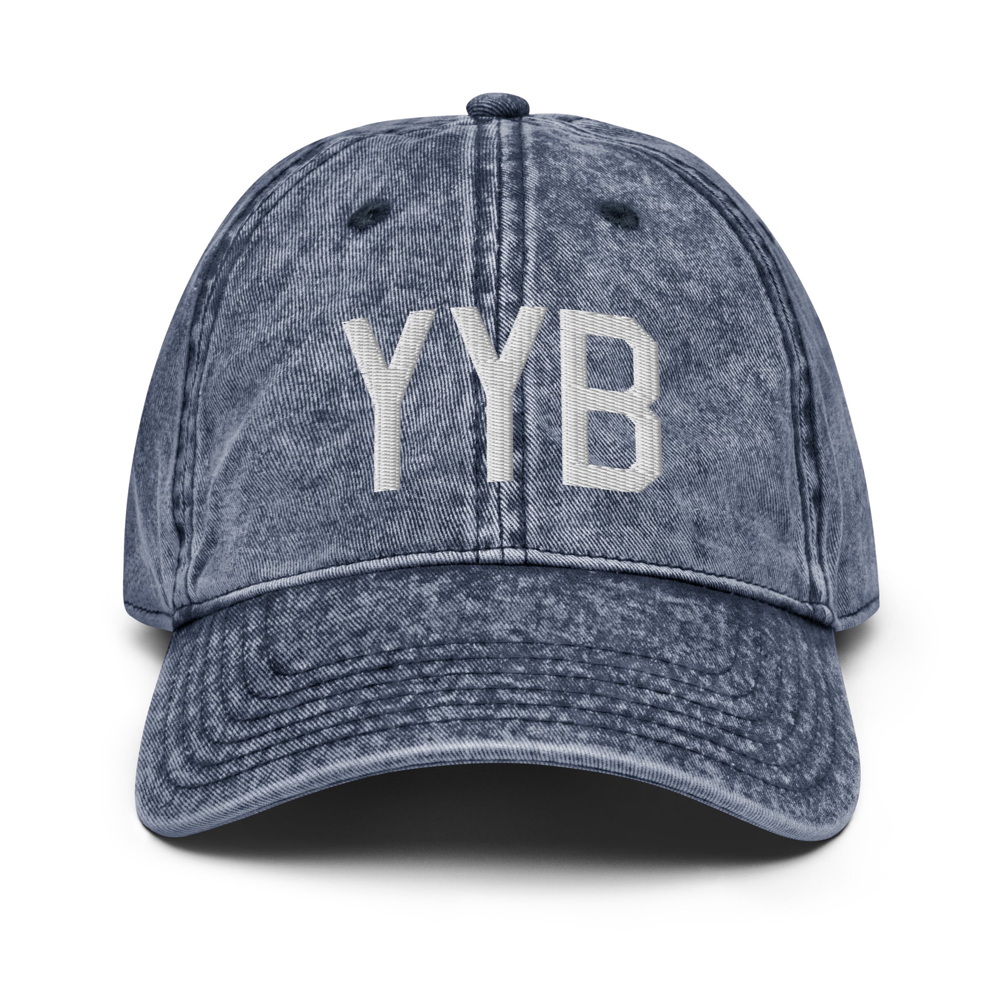 Airport Code Twill Cap - White • YYB North Bay • YHM Designs - Image 16
