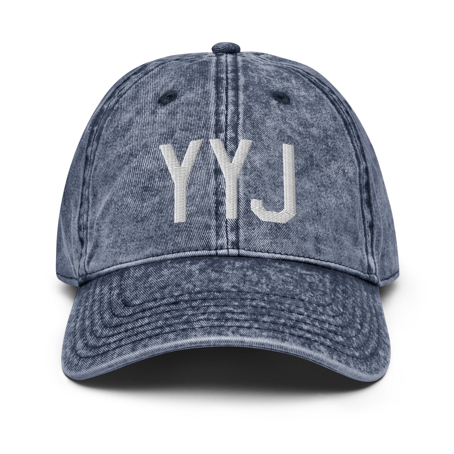 Airport Code Twill Cap - White • YYJ Victoria • YHM Designs - Image 16
