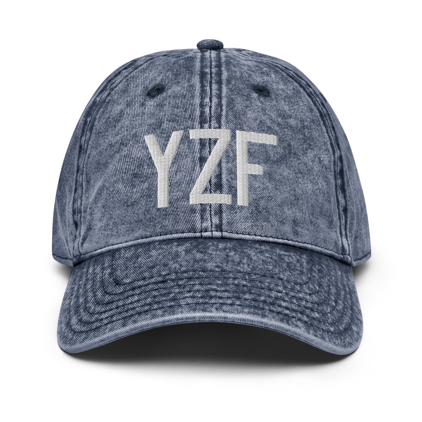 Airport Code Twill Cap - White • YZF Yellowknife • YHM Designs - Image 16