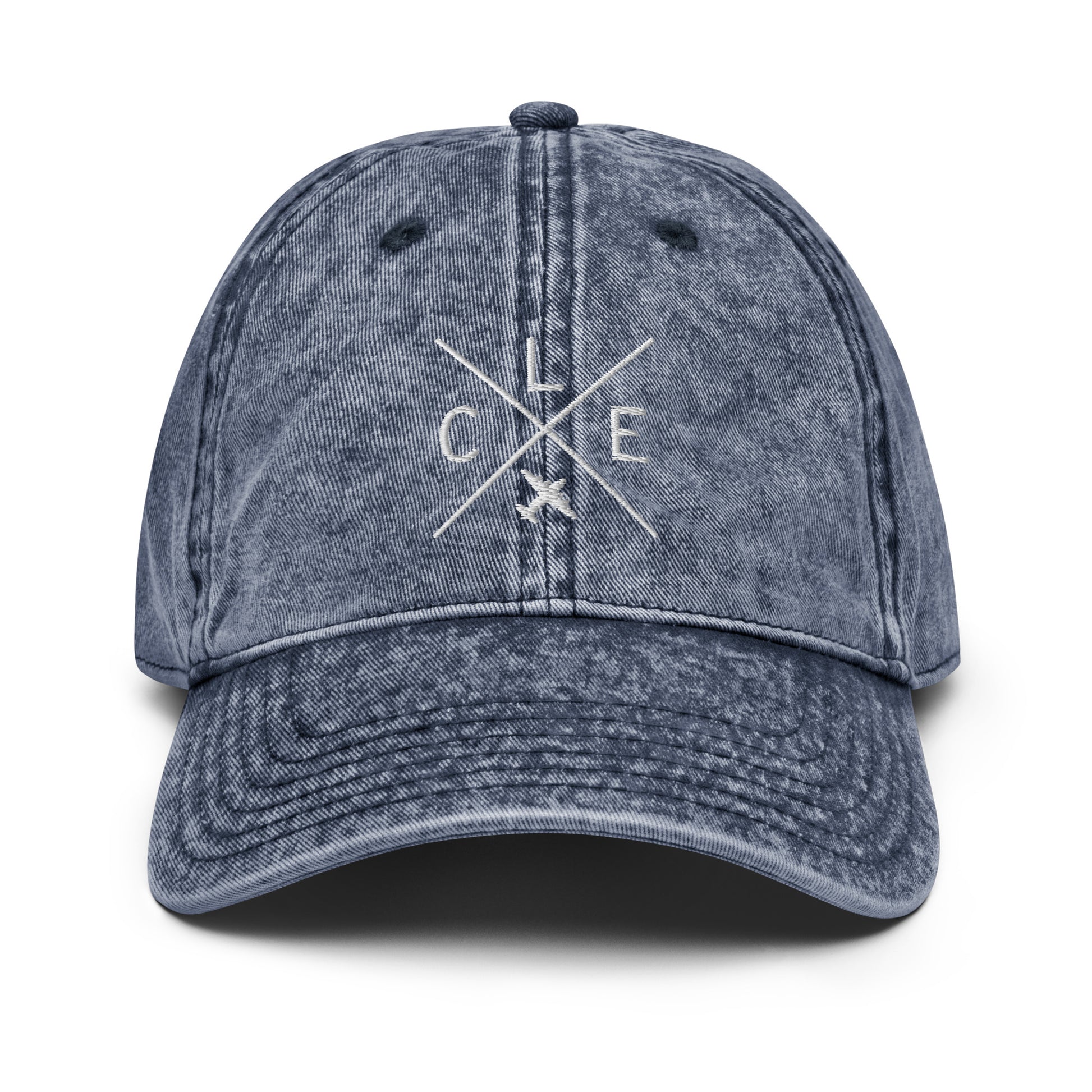 Crossed-X Cotton Twill Cap - White • CLE Cleveland • YHM Designs - Image 19