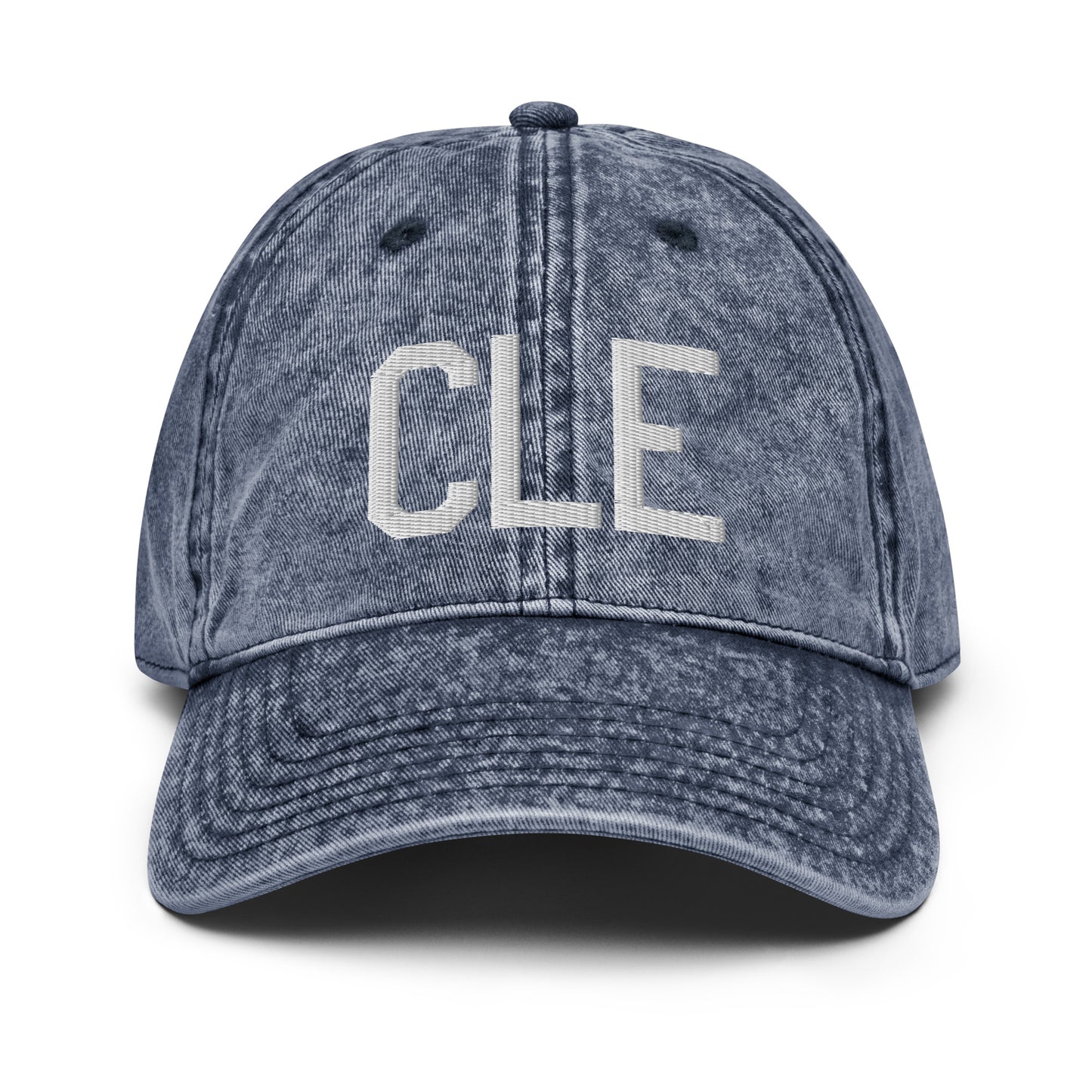 Airport Code Twill Cap - White • CLE Cleveland • YHM Designs - Image 16
