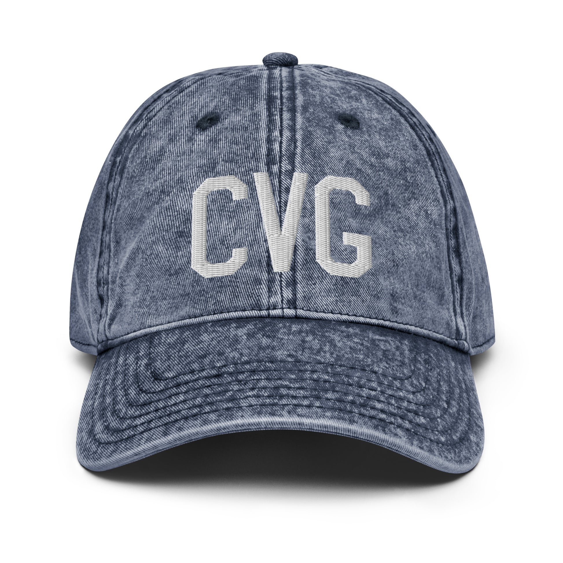 Airport Code Twill Cap - White • CVG Cincinnati • YHM Designs - Image 16