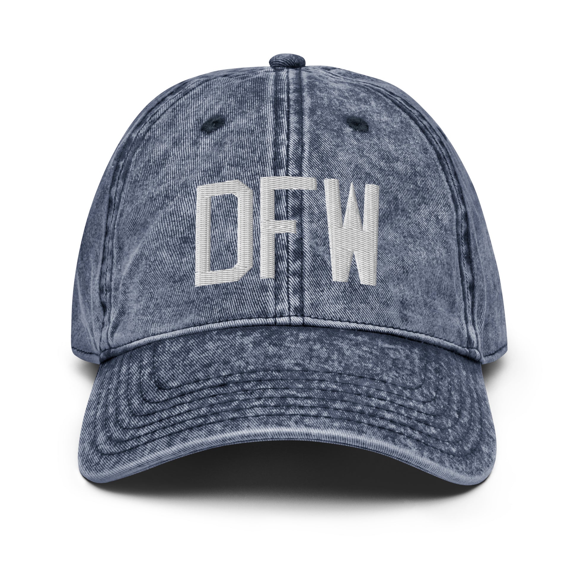 Airport Code Twill Cap - White • DFW Dallas • YHM Designs - Image 16