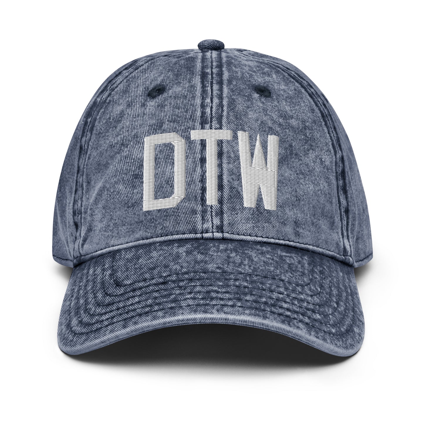 Airport Code Twill Cap - White • DTW Detroit • YHM Designs - Image 16