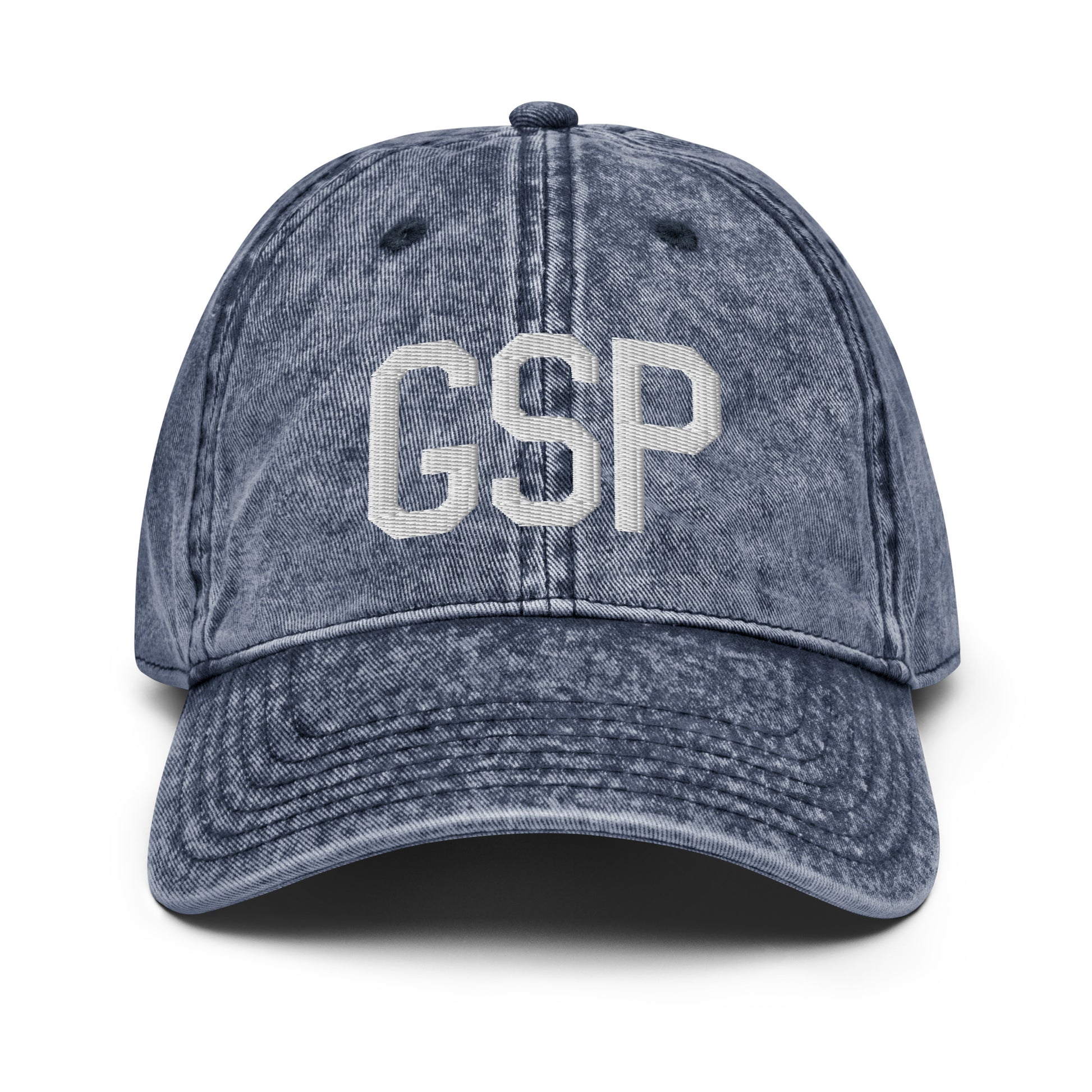 Airport Code Twill Cap - White • GSP Greenville-Spartanburg • YHM Designs - Image 16