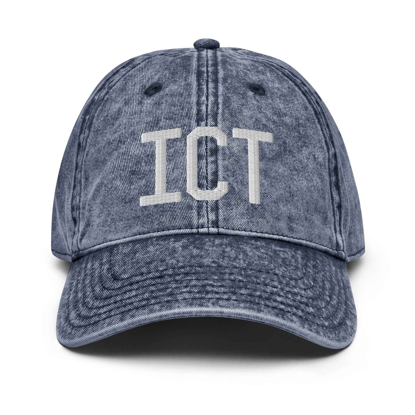 Airport Code Twill Cap - White • ICT Wichita • YHM Designs - Image 16