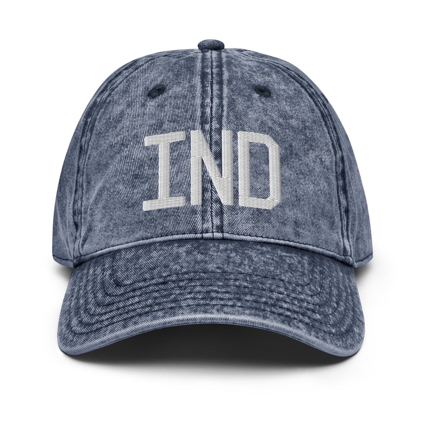 Airport Code Twill Cap - White • IND Indianapolis • YHM Designs - Image 16