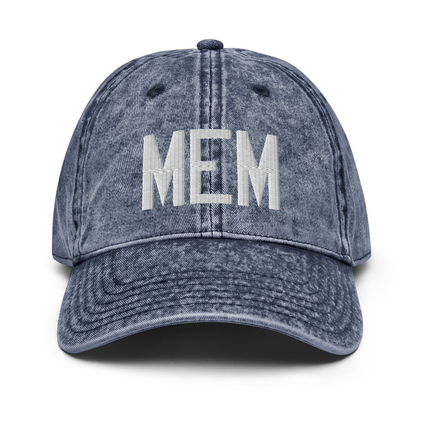Airport Code Twill Cap - White • MEM Memphis • YHM Designs - Image 16