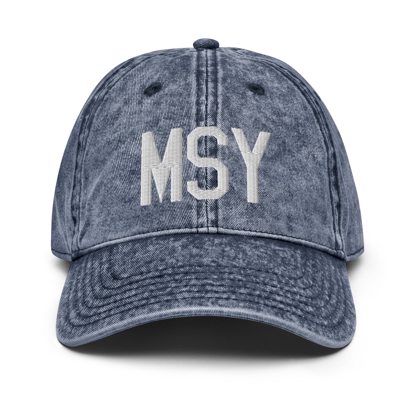 Airport Code Twill Cap - White • MSY New Orleans • YHM Designs - Image 16