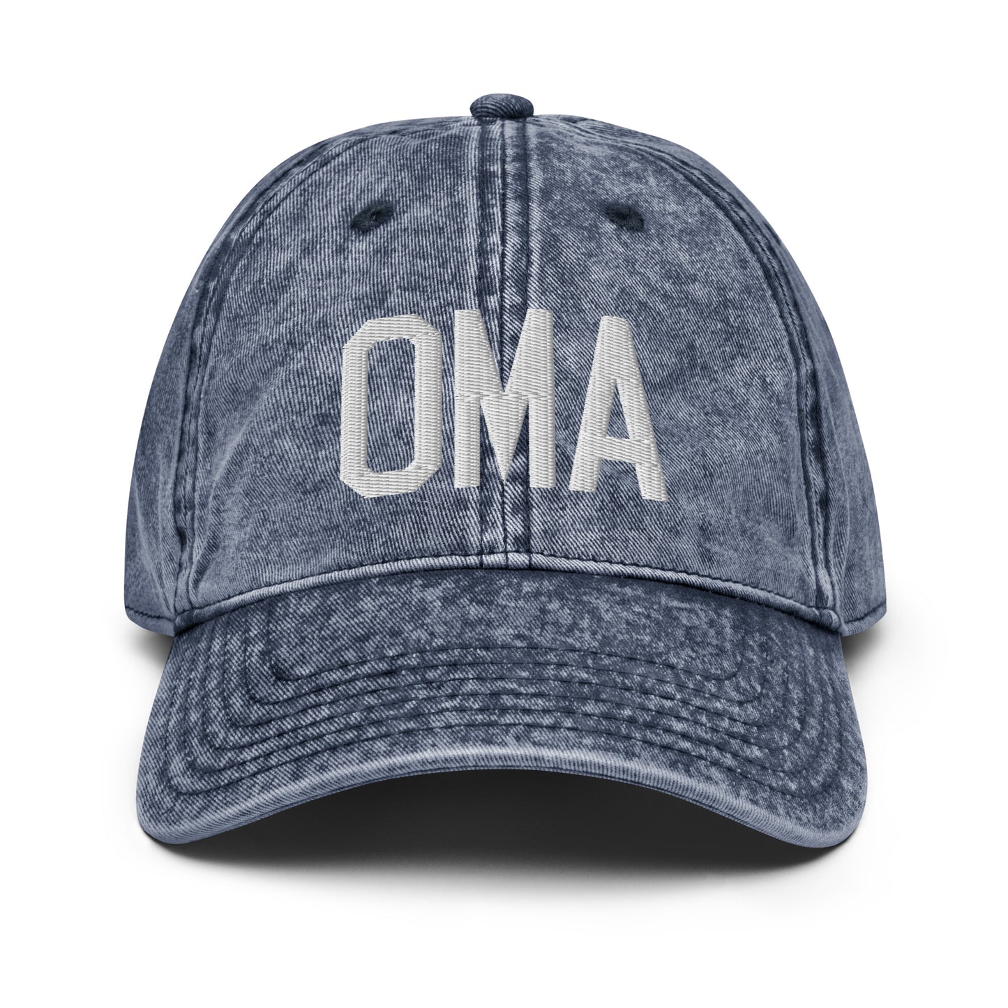 Airport Code Twill Cap - White • OMA Omaha • YHM Designs - Image 16