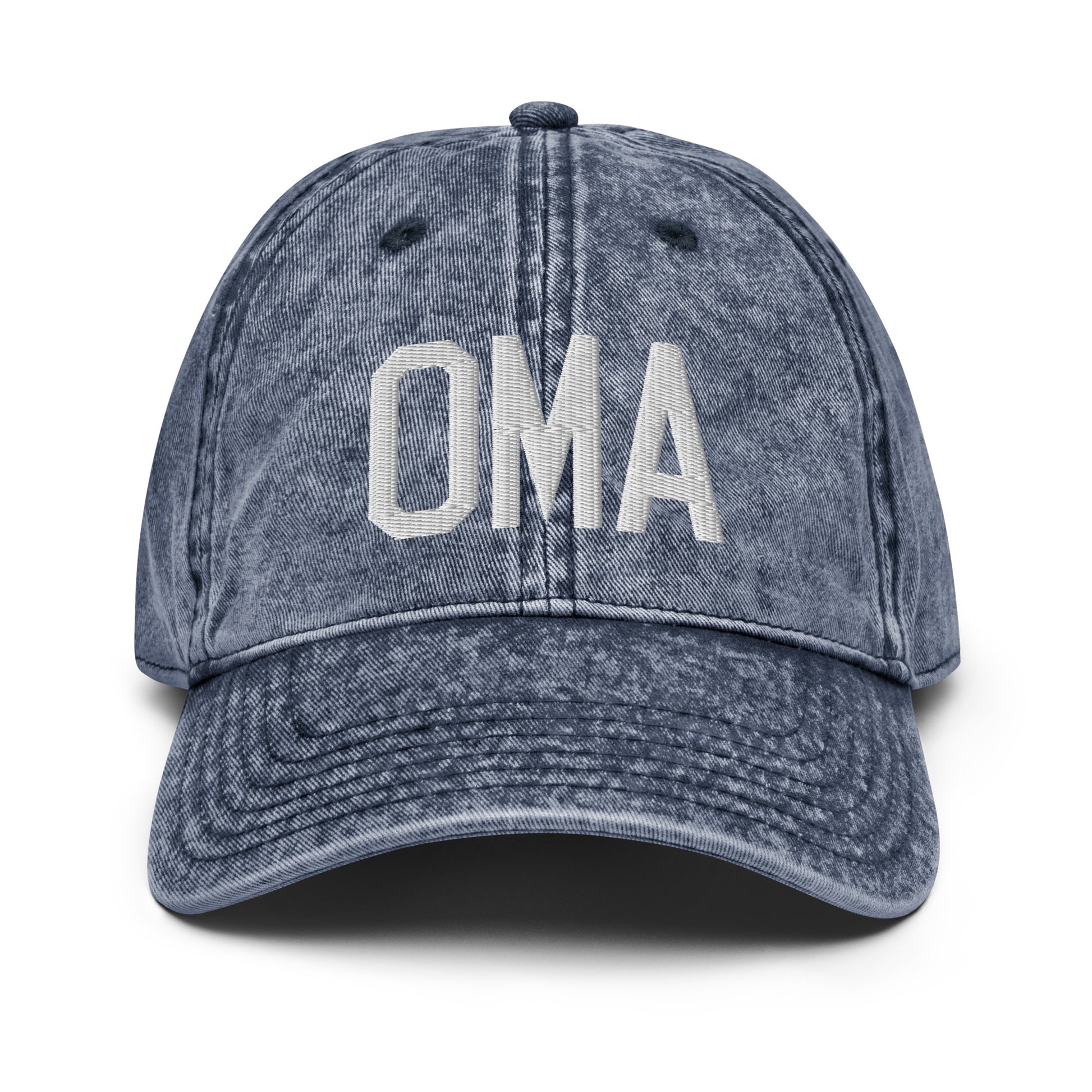 Airport Code Twill Cap - White • OMA Omaha • YHM Designs - Image 16