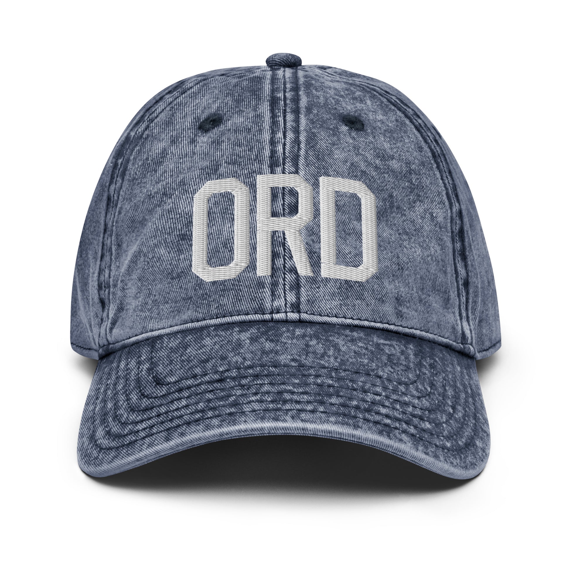 Airport Code Twill Cap - White • ORD Chicago • YHM Designs - Image 16