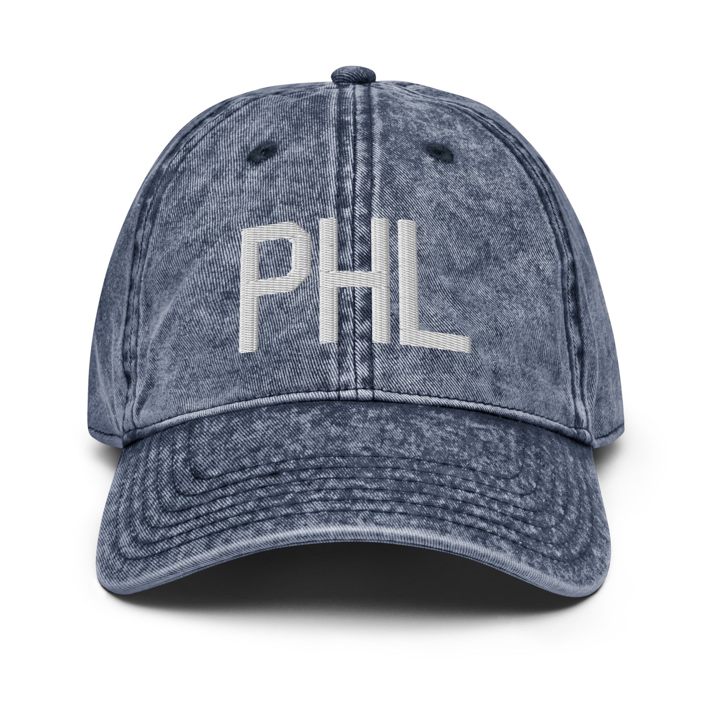 Airport Code Twill Cap - White • PHL Philadelphia • YHM Designs - Image 16