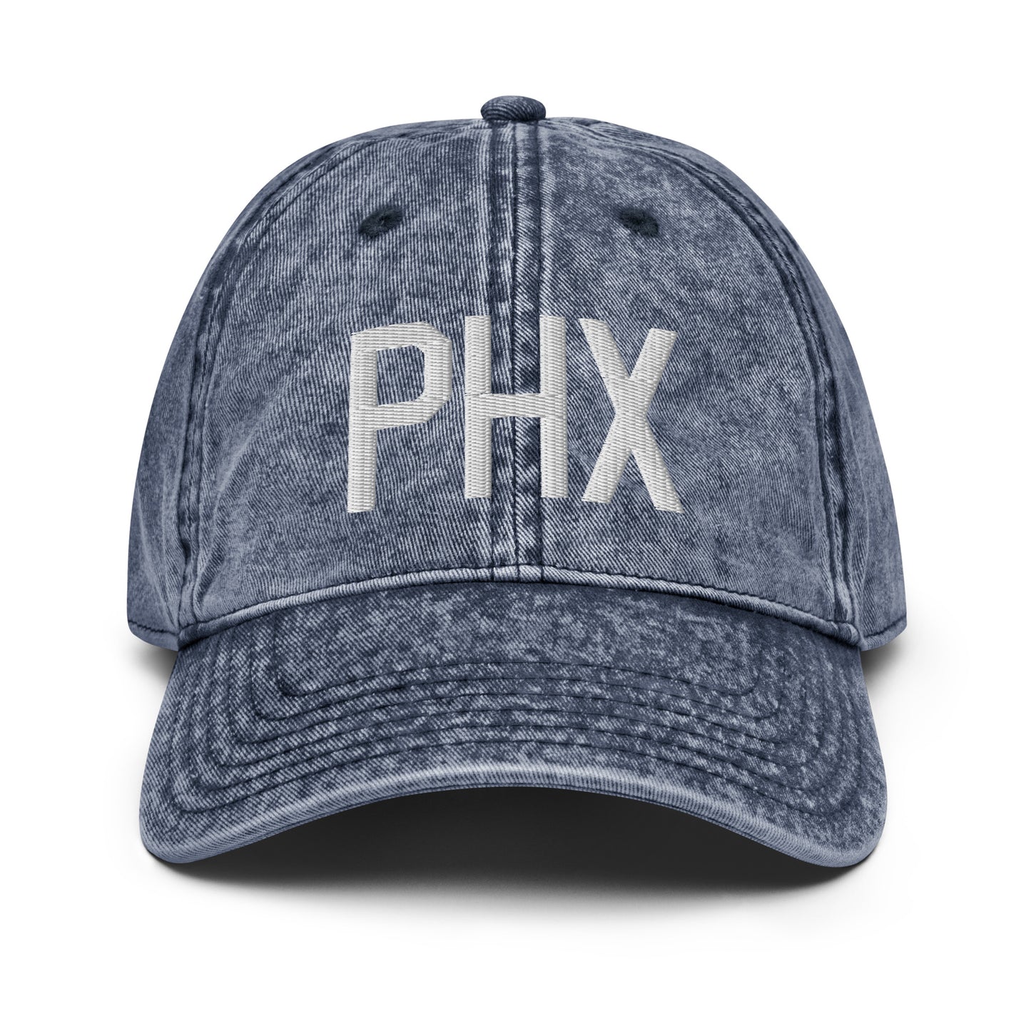 Airport Code Twill Cap - White • PHX Phoenix • YHM Designs - Image 16