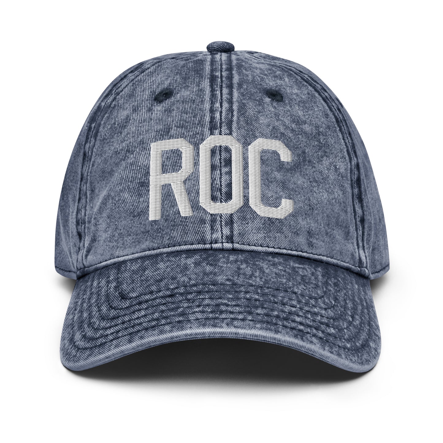 Airport Code Twill Cap - White • ROC Rochester • YHM Designs - Image 16