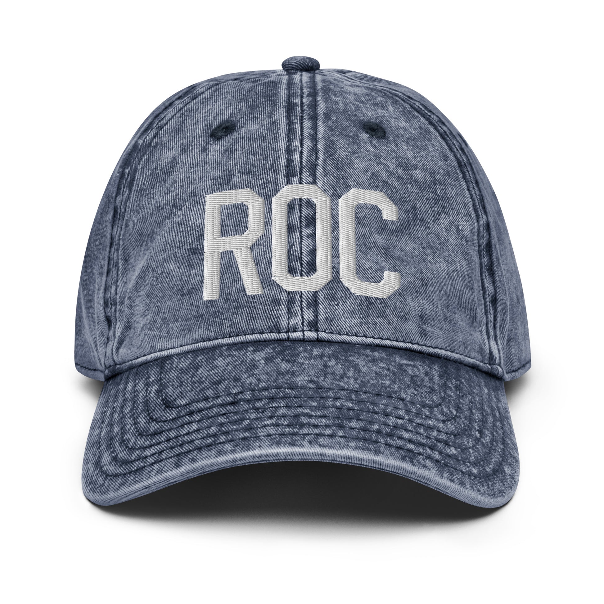 Airport Code Twill Cap - White • ROC Rochester • YHM Designs - Image 16