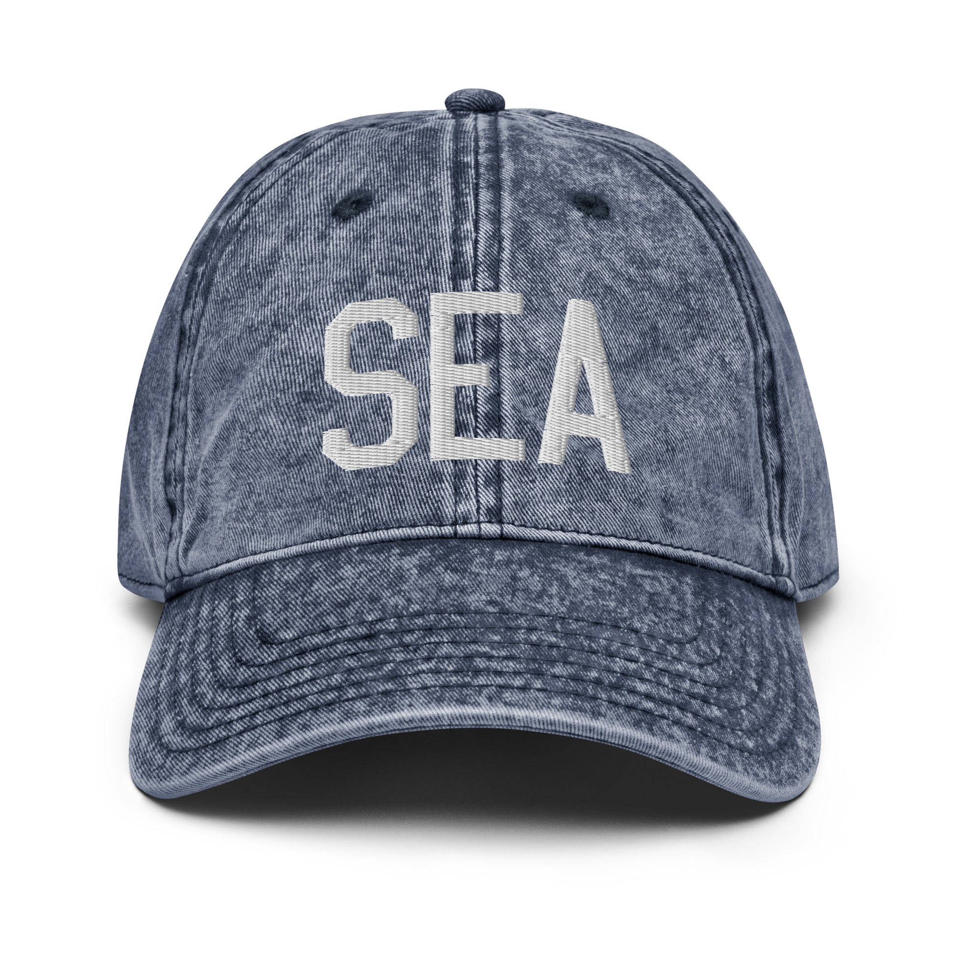 Airport Code Twill Cap - White • SEA Seattle • YHM Designs - Image 16