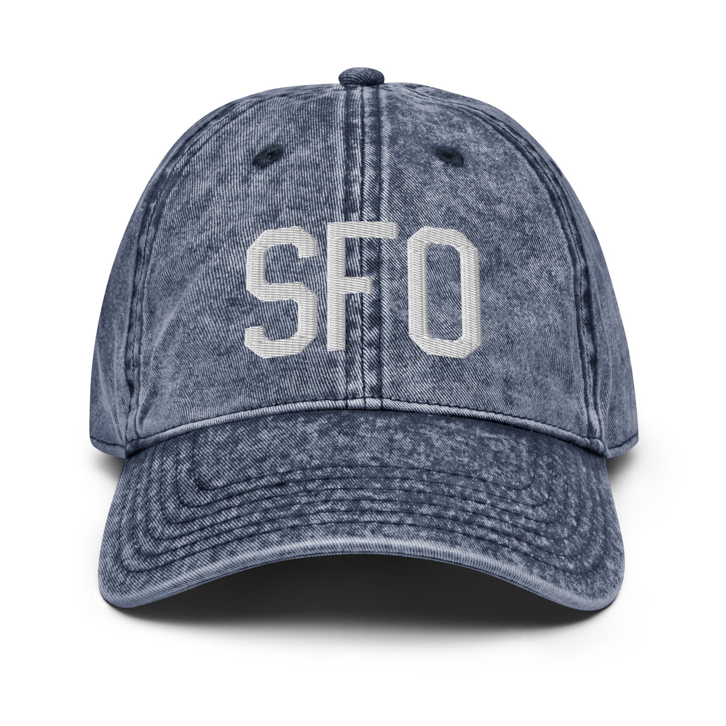 Airport Code Twill Cap - White • SFO San Francisco • YHM Designs - Image 16