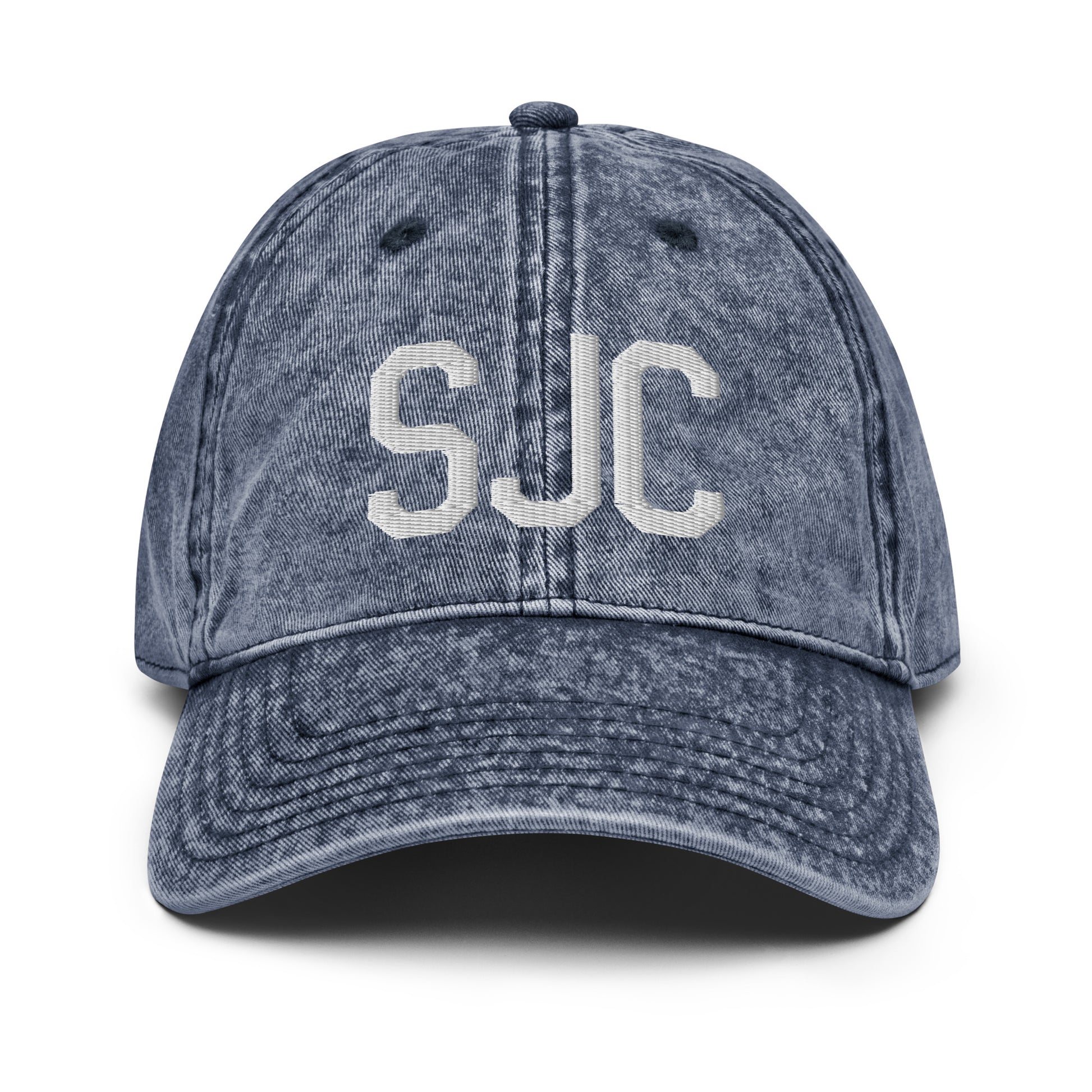 Airport Code Twill Cap - White • SJC San Jose • YHM Designs - Image 16