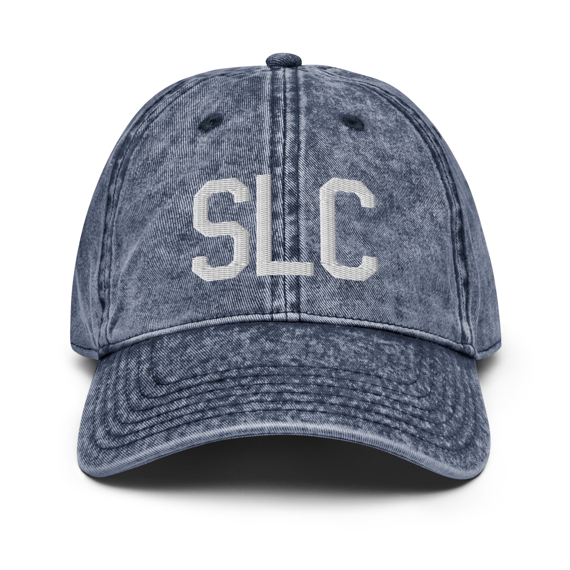 Airport Code Twill Cap - White • SLC Salt Lake City • YHM Designs - Image 16