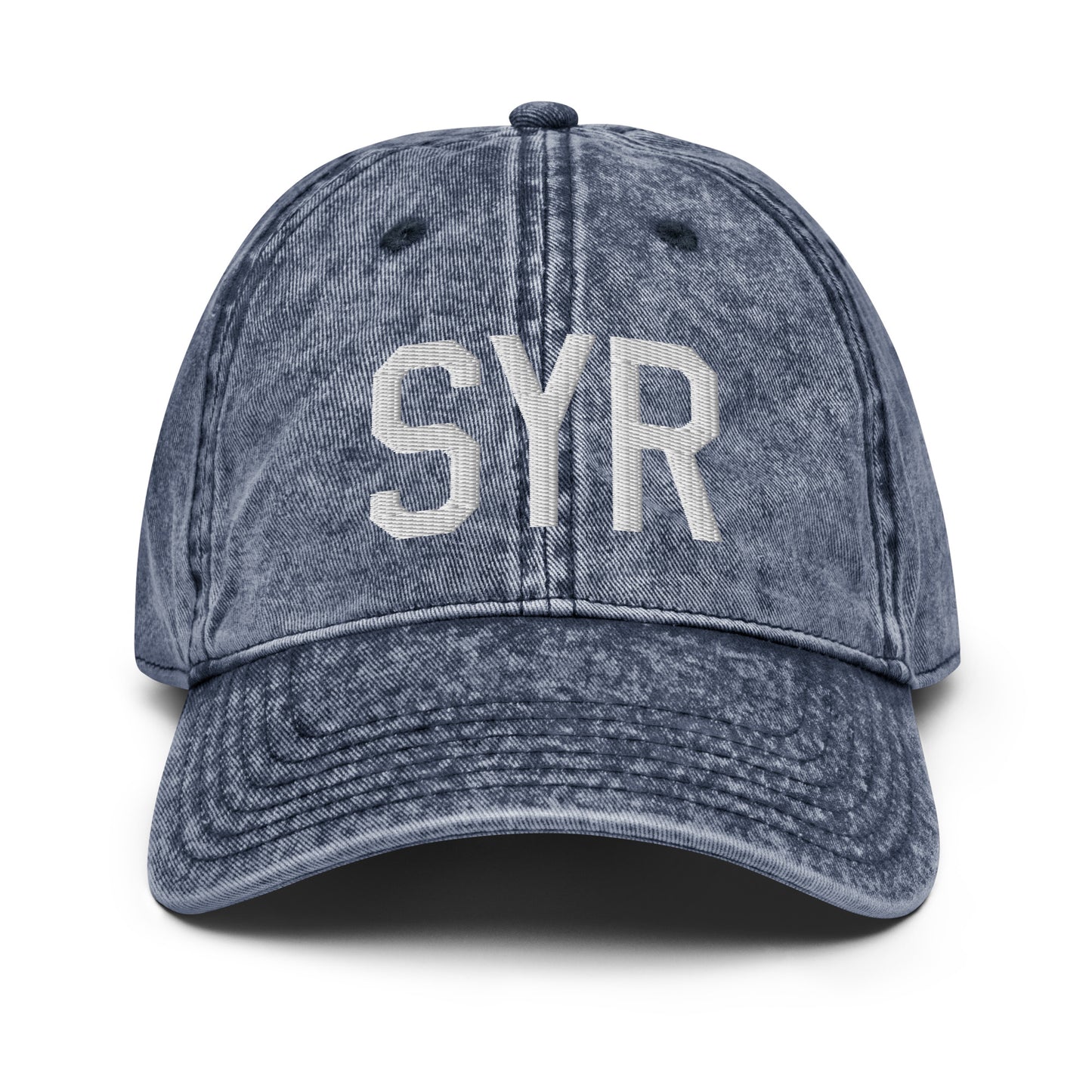Airport Code Twill Cap - White • SYR Syracuse • YHM Designs - Image 16