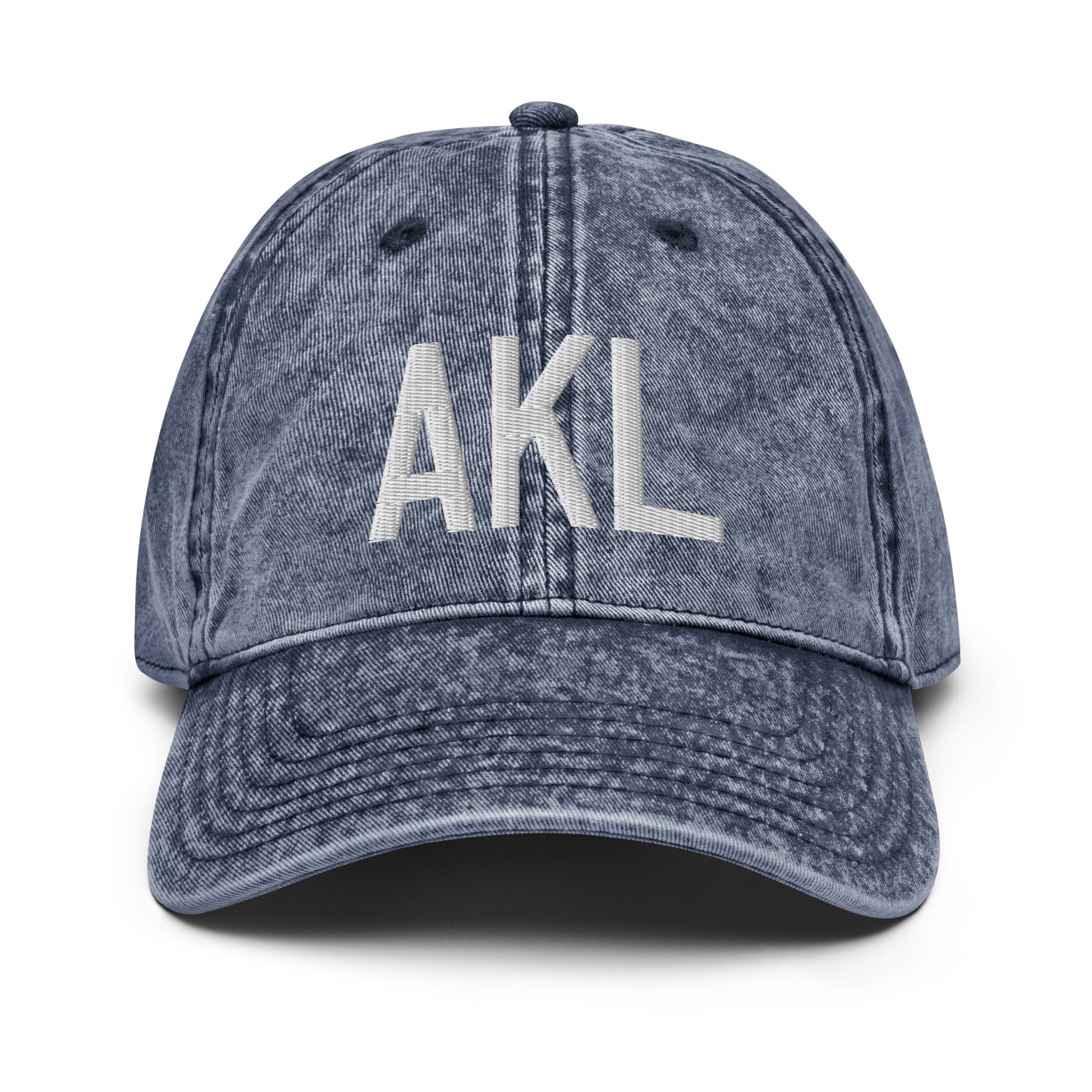 Airport Code Twill Cap - White • AKL Auckland • YHM Designs - Image 16
