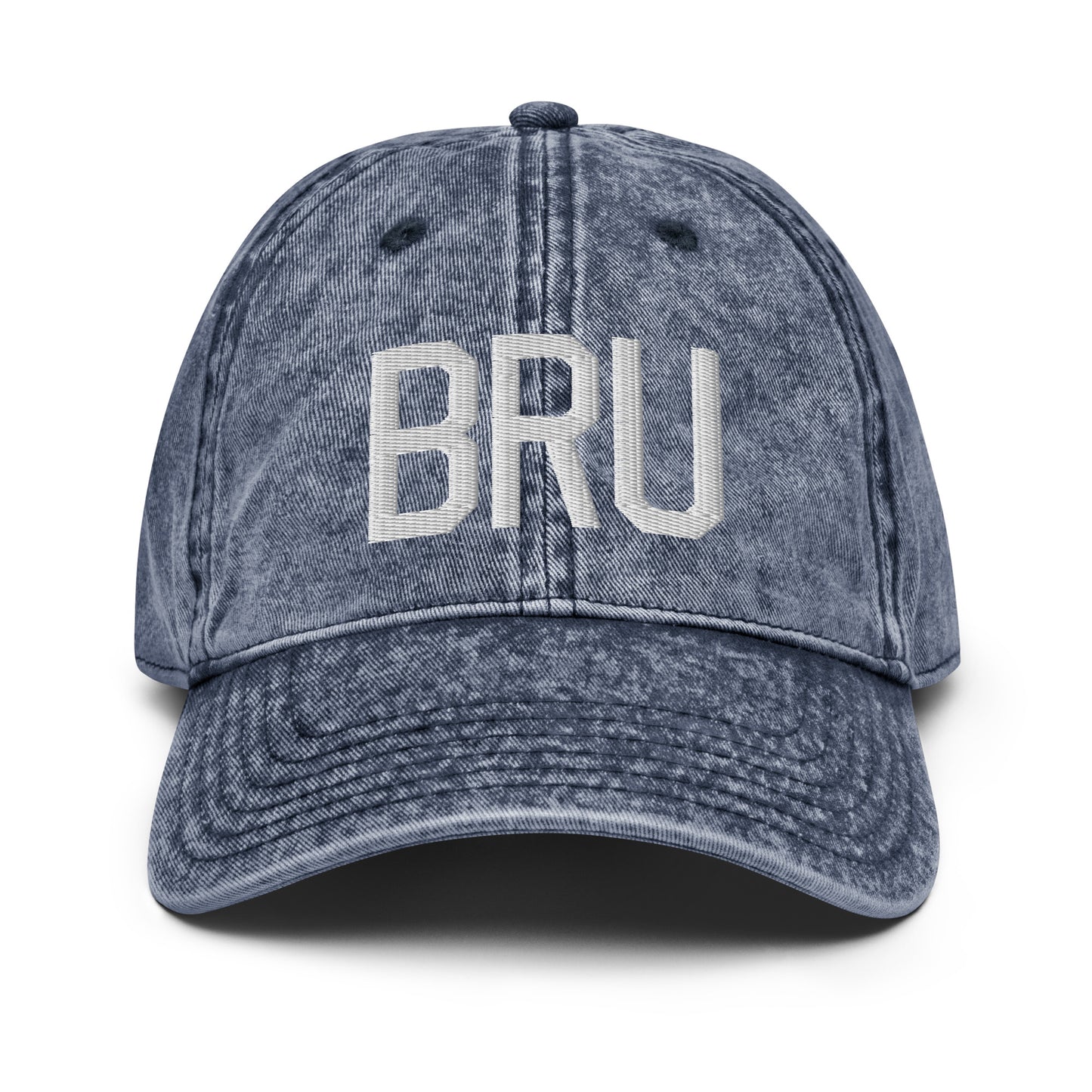 Airport Code Twill Cap - White • BRU Brussels • YHM Designs - Image 16