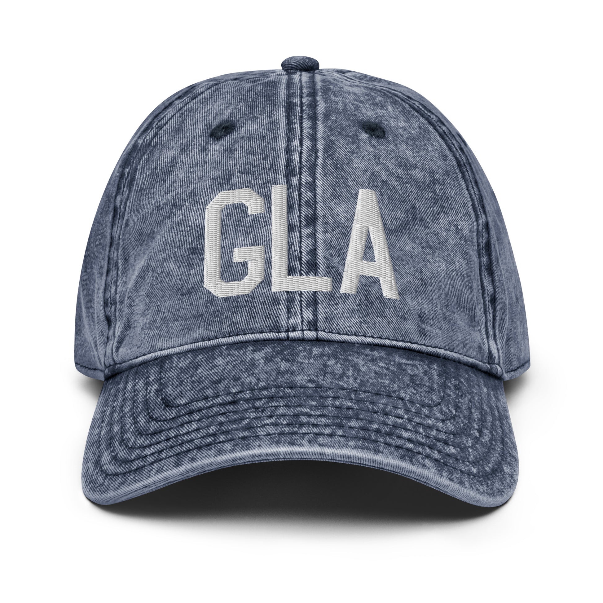 Airport Code Twill Cap - White • GLA Glasgow • YHM Designs - Image 16