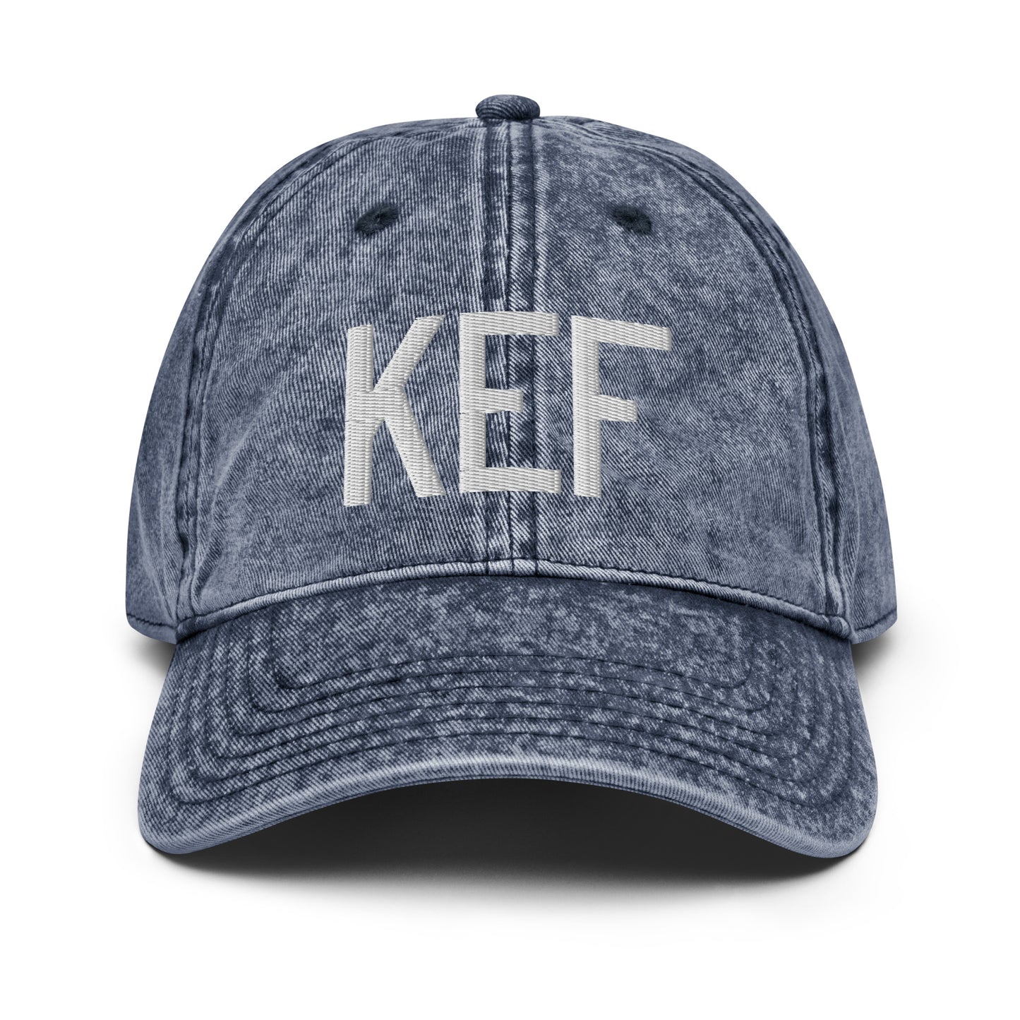 Airport Code Twill Cap - White • KEF Reykjavik • YHM Designs - Image 16