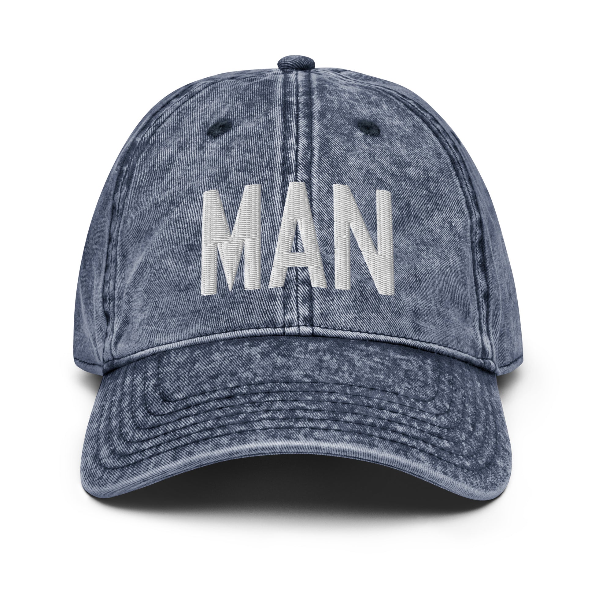 Airport Code Twill Cap - White • MAN Manchester • YHM Designs - Image 16