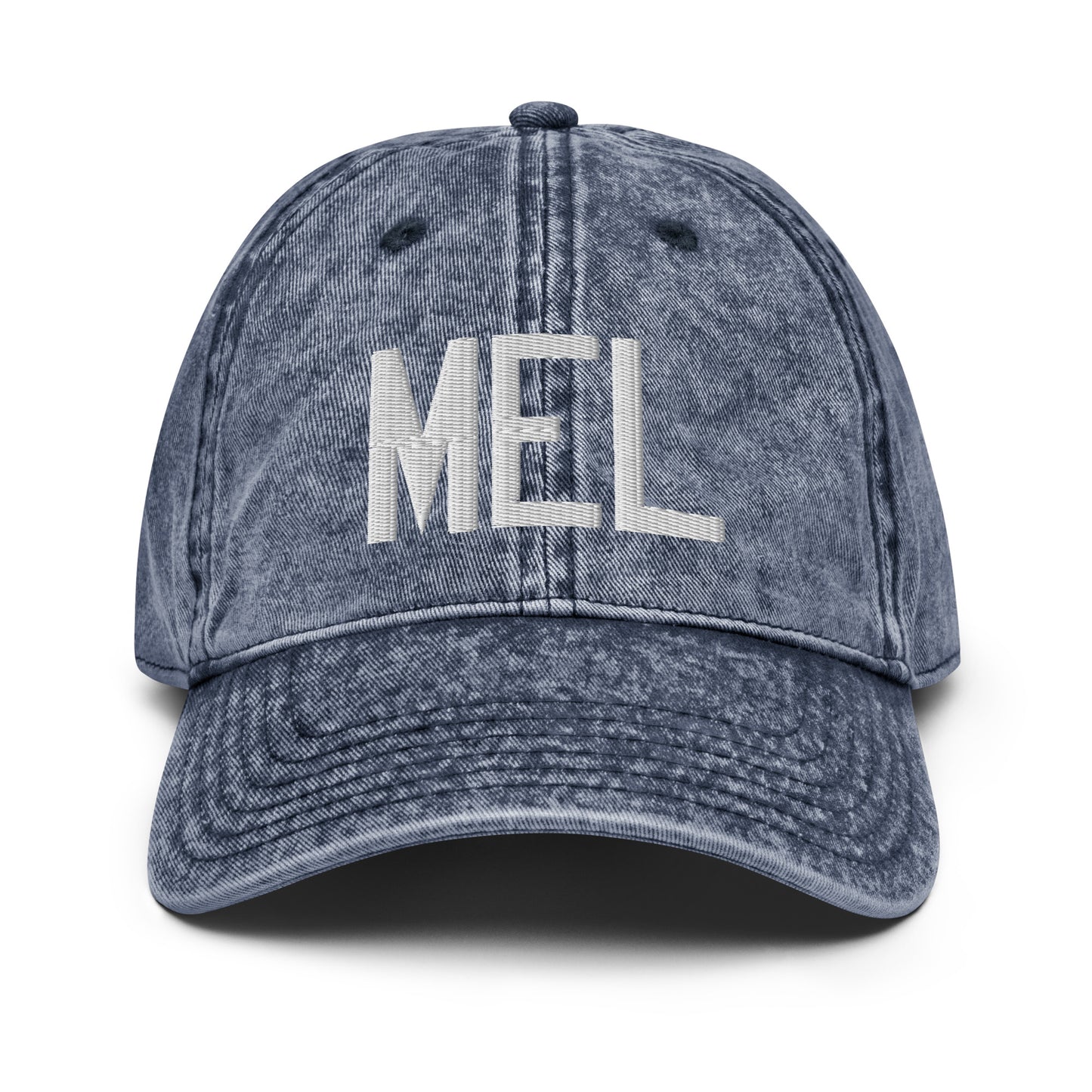 Airport Code Twill Cap - White • MEL Melbourne • YHM Designs - Image 16