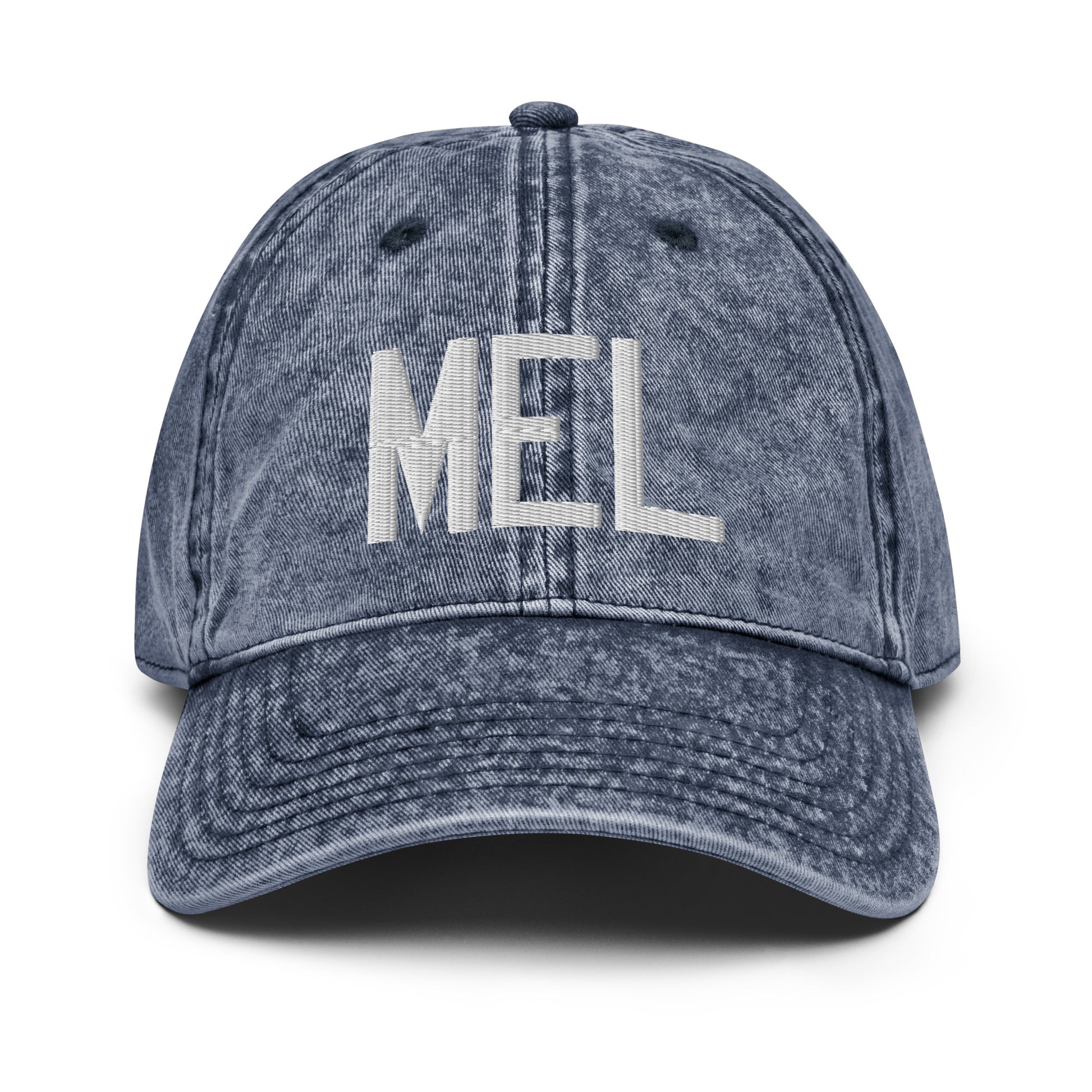 Airport Code Twill Cap - White • MEL Melbourne • YHM Designs - Image 16