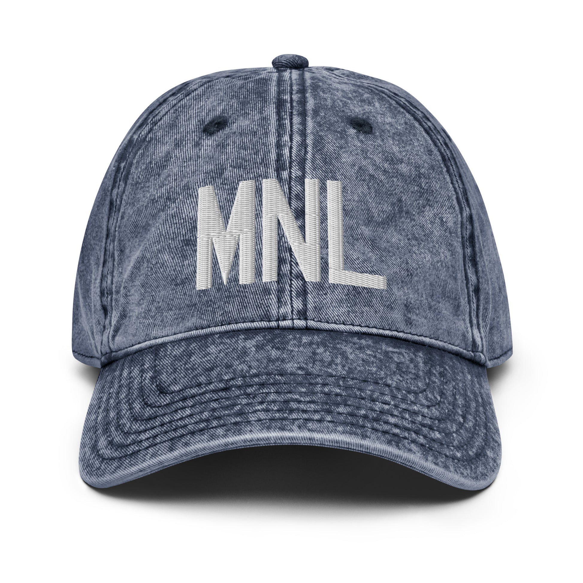 Airport Code Twill Cap - White • MNL Manila • YHM Designs - Image 16